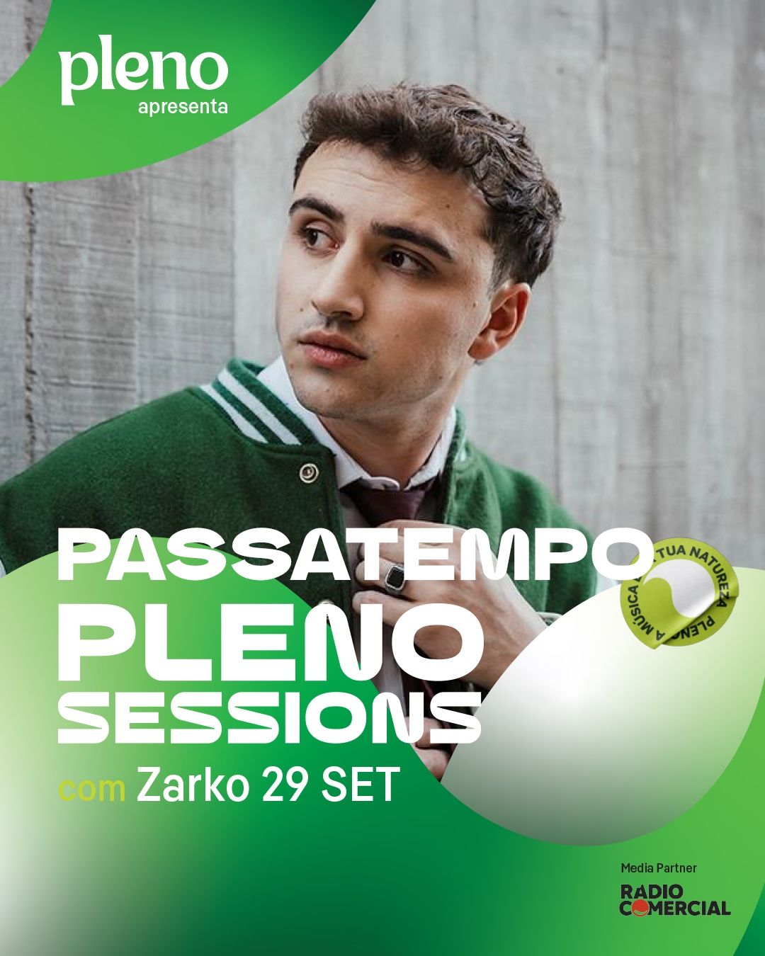 No dia 29 de setembro, ao final do dia, Zarko junta-se a nós para um concerto íntimo, sentido e inesquecível num rooftop em Lisboa e tu podes ir!⁣
⁣
Vamos oferecer convites duplos para este evento único e ganhar é fácil.⁣
⁣
Para participar só tens de:⁣
⁣
- Seguir @pleno.pt⁣
- Fazer uma rima com as palavras Zarko e Sessions⁣
- Identificar um amigo que levarias contigo⁣
⁣
Participa até quinta-feira, 25 de setembro!⁣
⁣
Boa sorte! 🍀⁣
⁣
Regulamento na bio.⁣
⁣
Fica atento e assiste a tudo através do nosso canal de YouTube e no canal da @radiocomercial!⁣
⁣
#PlenoÉdaTuaNatureza