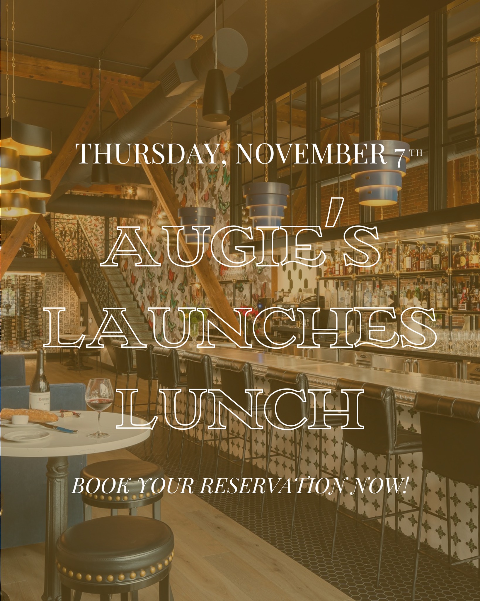 Bonjour, friends! 🥖✨
📣You asked, and we’re delivering—lunch is coming to Augie’s French!
Starting Thursday, November 7th, you can enjoy all your favorite bistro classics, like Croque Madame, Steak Frites, French Onion Soup, and more with our new hours!
🗓Starting November 7th, our hours will be:
Monday-Friday: 11:30 AM- 9 PM Saturday & Sunday: 4 PM - 9 PM
Happy Hour Monday-Friday 3 PM - 5 PM
Lunch reservations are open now (link in bio), so be one of the first to enjoy Augie’s by day! ✨