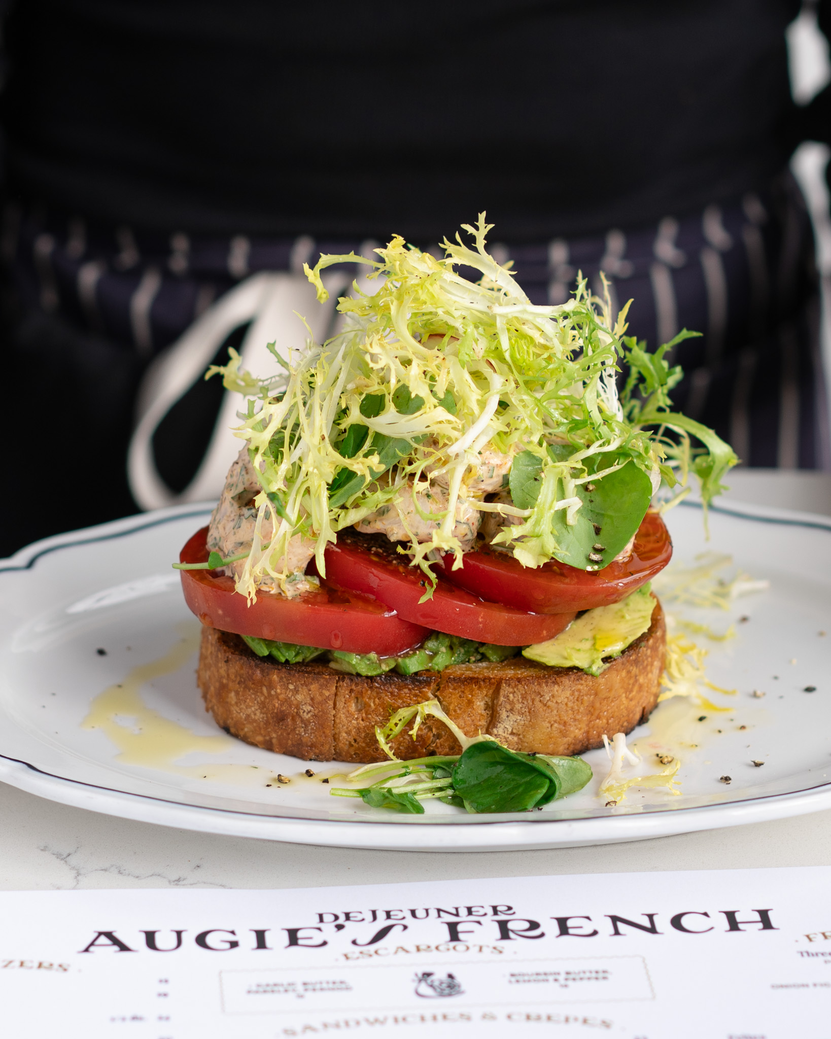 Your out-of-office excuse looks like this. 😉
Shrimp Salad & Tomato Tartine on toasted sourdough, lunch at Augie’s, Monday–Friday 11:30–3. (Happy Hour follows naturally.)
📸: @savery.media