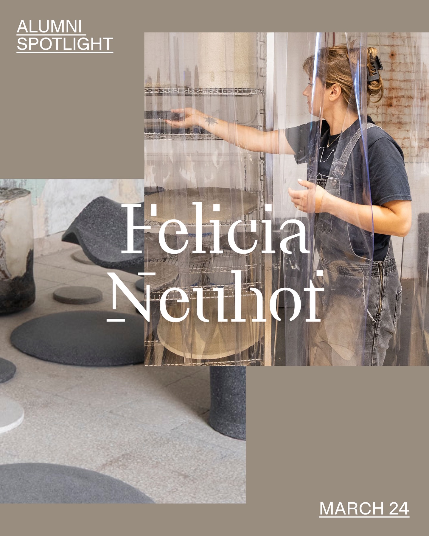 2024 graduate of the Architecture Master’s program @hi___felicia closed out her time at RISD with a bang: winning the Sustainable Markets Initiative Terra Carta Design Lab competition with her project @shellf.life. Her regenerative system rethinks the life cycle of waste shells from restaurants and wholesalers, by transforming them into materials, like tiles and flooring surfaces.
Powered by the media interest and prize money that followed her win, she’s building it into an entirely new industry.

Stay tuned for more alumni features highlighting RISD graduates who are shaping culture and industry in bold, unexpected ways.

Photo credit:
Ashley Neuhof Photography (slide 1)
Chris Mayes-Wright (slides 2–3)
Malena Silva (slide 5)
Eller Studio (slides 1,7–8)