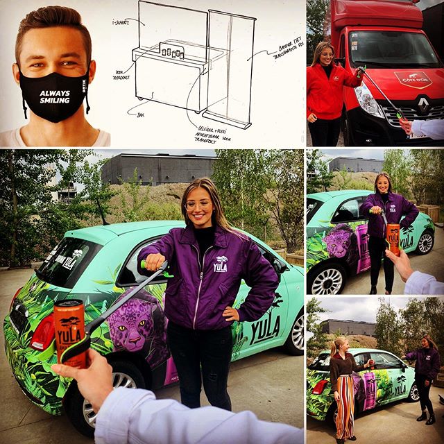 Testing out new ways to sample products. Desinfected goods, handgels, face masks, reachers, plexi screens, thermoscans, … we are getting ready with the 6 feet sampling world for the coming months.